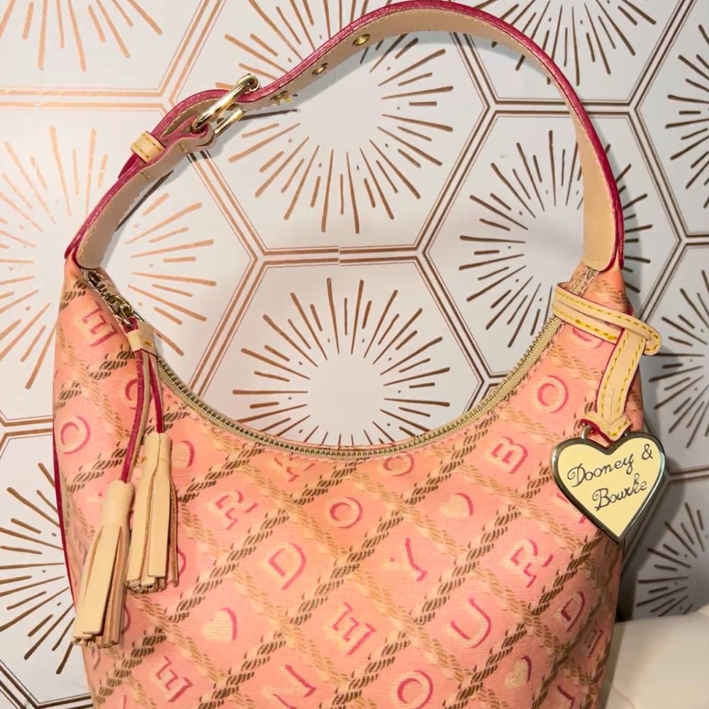 Dooney & Bourke Pink and Tan Hobo Bag